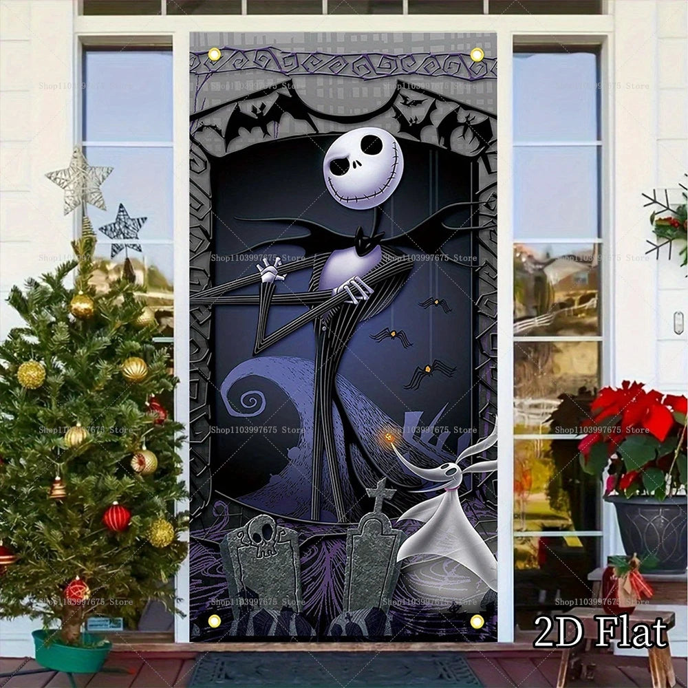 Halloween Night Door Banner Photography Backdrop Indoor Outdoor Porch Background Party