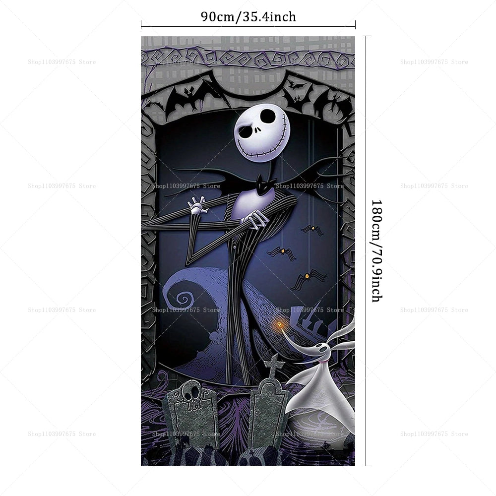 Halloween Night Door Banner Photography Backdrop Indoor Outdoor Porch Background Party