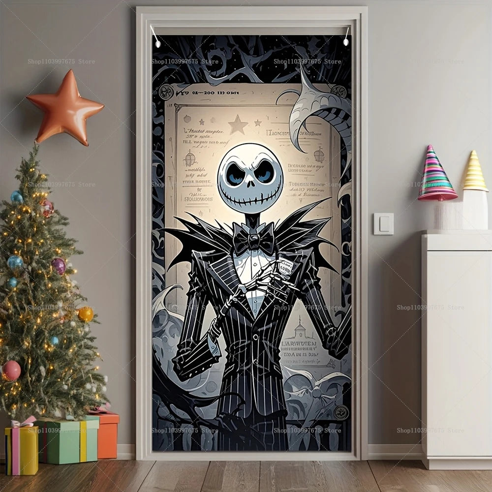 Halloween Night Door Banner Photography Backdrop Indoor Outdoor Porch Background Party