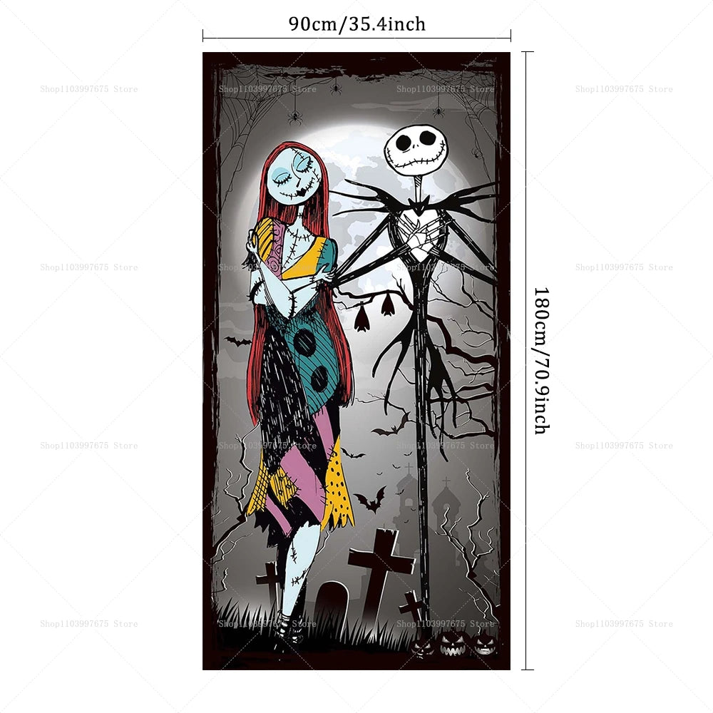 Halloween Night Door Banner Photography Backdrop Indoor Outdoor Porch Background Party