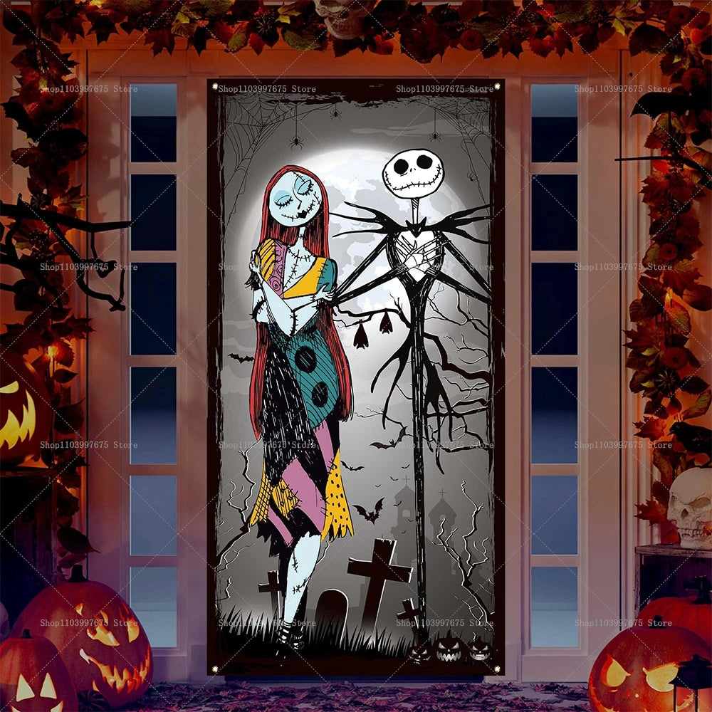 Halloween Night Door Banner Photography Backdrop Indoor Outdoor Porch Background Party